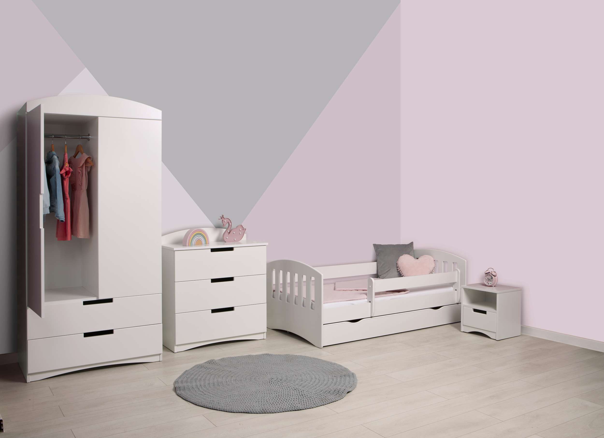 Stylefy Amira Kinderzimmer-Set II Weiß 80x140 cm